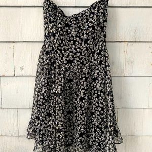 TRIPP NYC Chiffon Skull Strapless Dress